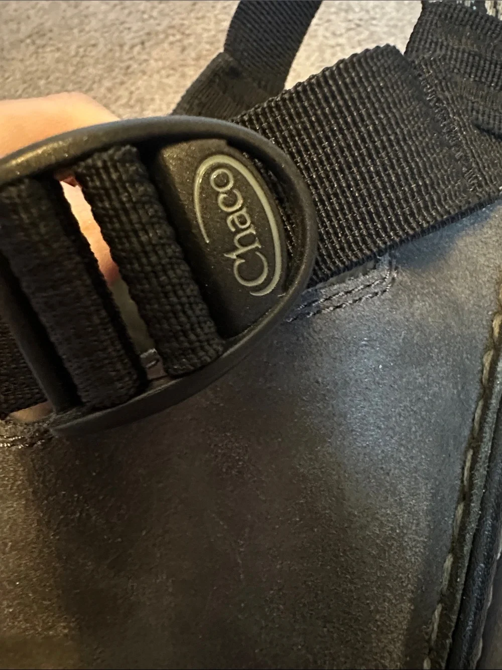 Chaco Toecoop Vibram Men's Leather Clog with Striped Adjustable Strap 11.5